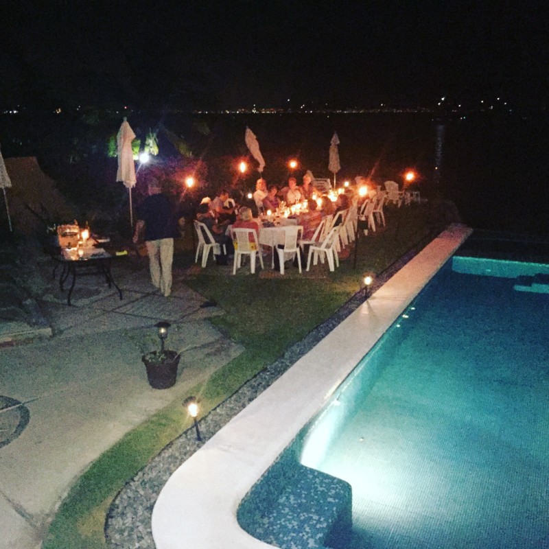 Poolside dining